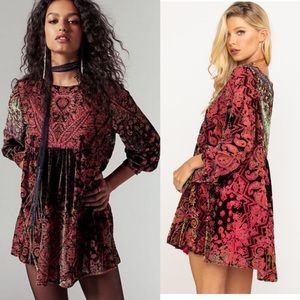 Free people mirror mirror velvet mini dress
